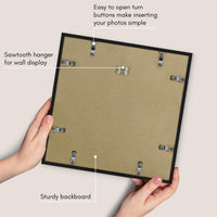 Americanflat 13x13 Picture Frame in Black - Use as 10x10 Picture Frame with Mat or 13x13 Frame Without Mat - Thin Border Photo Frame with Plexiglass Cover - Square Picture Frame for Wall Display 13x13 - (10x10 With Mat) 1 Pack