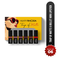 Hilary Rhoda Trap Of Matte 6 Bullet Mini Lipsticks | Infused with SPF 15 | Long-Lasting Formula & Trendy Lipstick Shades | Paraben-Free & Cruelty-Free | Set of 6-1.5 X 6g