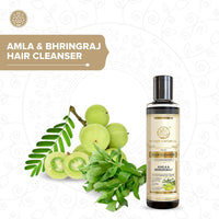 Khadi Natural (TM) Amla and Bhringraj Hair Cleanser(Shampoo), SLS and Paraben Free, 210ml