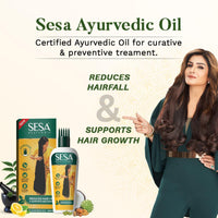 SESA Ayurvedic Hair Oil 100Ml + Ayurvedic Anti Hairfall Shampoo 200Ml Combo Pack Control Hair Fall Nourishes Scalp Help Hair Growth For Men & Women