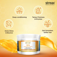 Streax Professional Spa Nourishment Hair Masque For Women|Normal To Dry Hair|Enriched With Honey&Vitamin E|Conditions,Softens&Detangles Hair|Reveals Softer,Smoother&Shinier Hair,200 G,1 Count