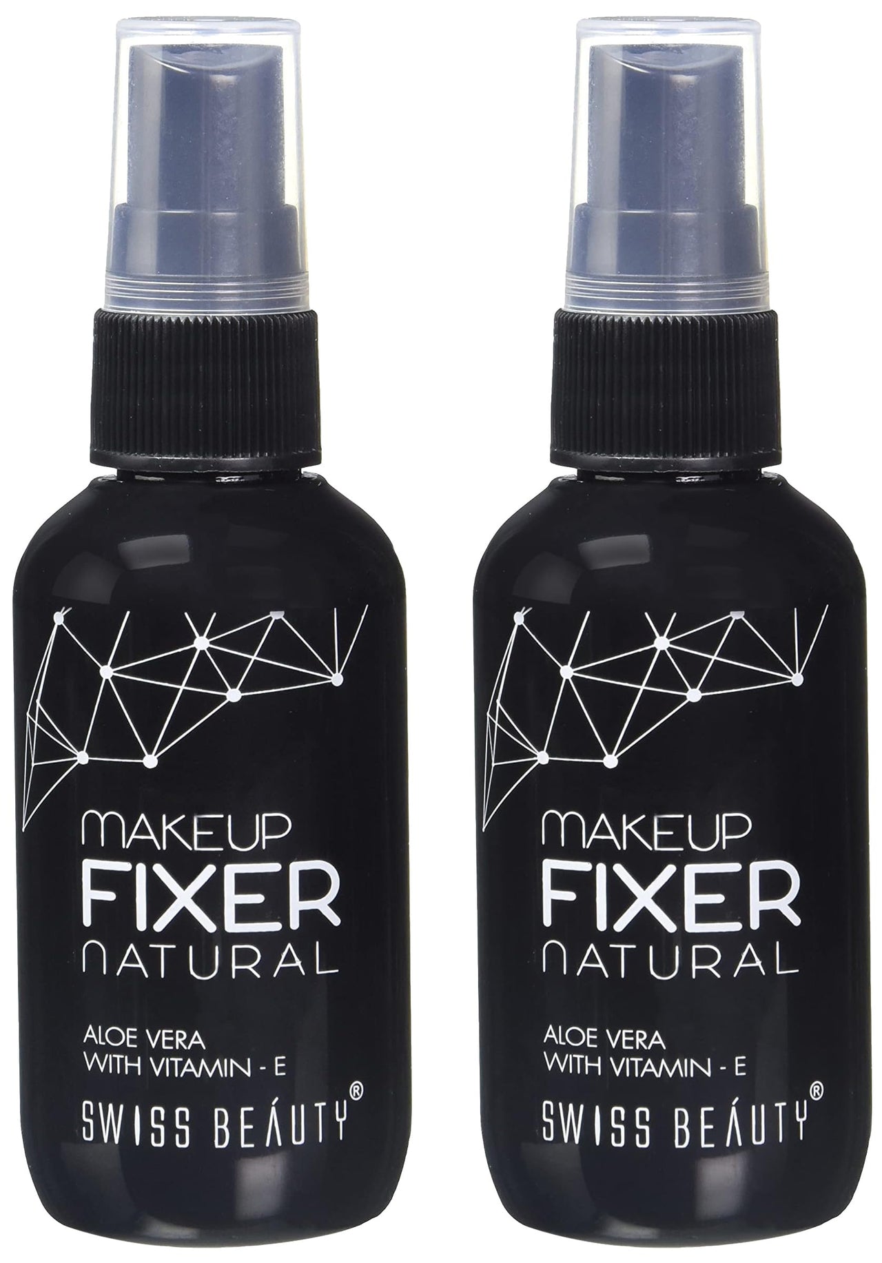 Swiss Beauty Long Lasting Misty Finish Professional Makeup Fixer Spray For Face Makeup | With Aloe Vera And Vitamin- E | Light Weight, Quick Dry Makeup Setting Spray |70 Ml| (Pack of 2)