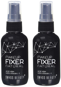 Swiss Beauty Long Lasting Misty Finish Professional Makeup Fixer Spray For Face Makeup | With Aloe Vera And Vitamin- E | Light Weight, Quick Dry Makeup Setting Spray |70 Ml| (Pack of 2)