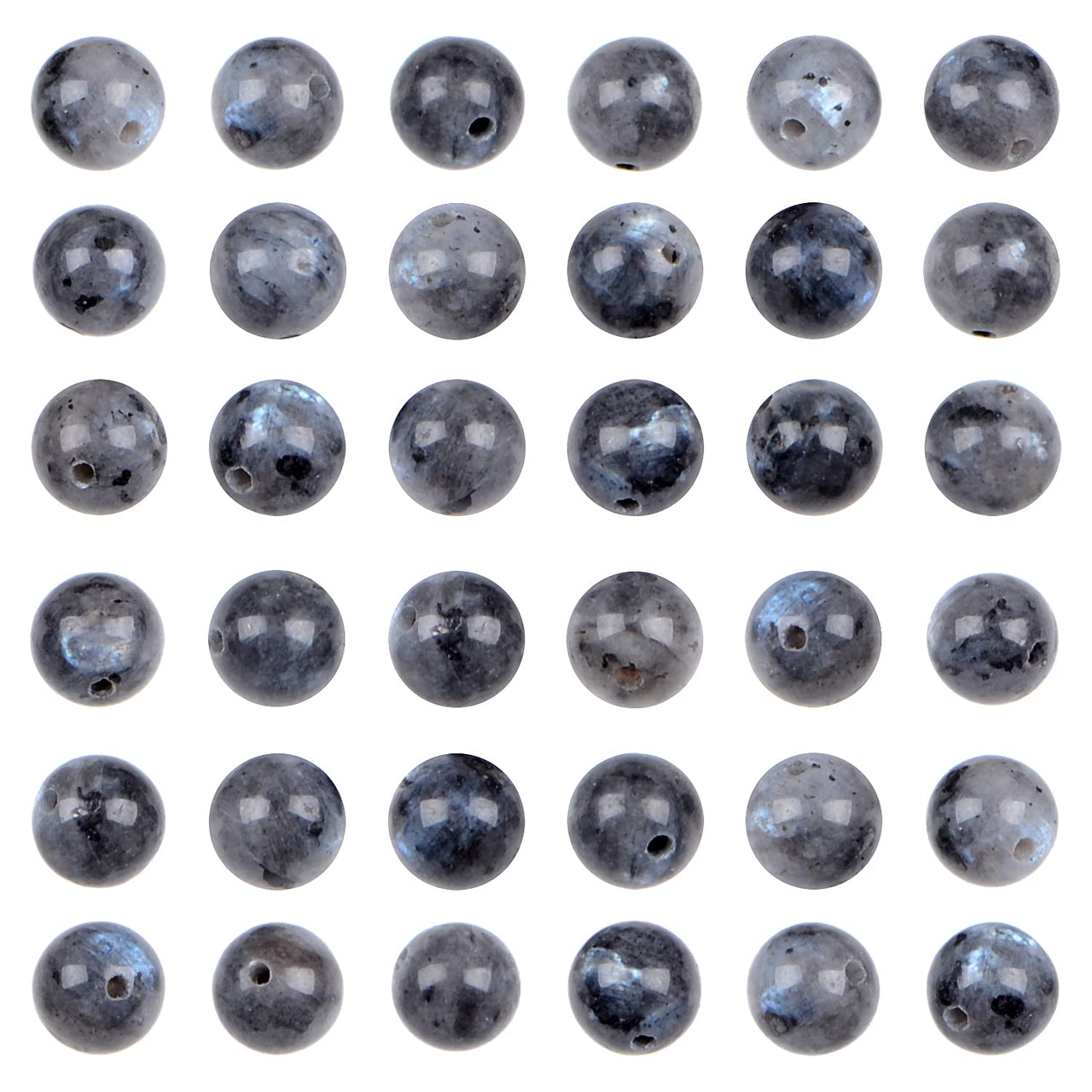 Bymitel 210pcs Natural Crystal Beads Stone Gemstone Round Energy Healing Loose Beads with Stretch Cord for Jewelry Making Bracelets Anklets (Larvikite Labradorite, 6mm 210pcs) Larvikite Labradorite