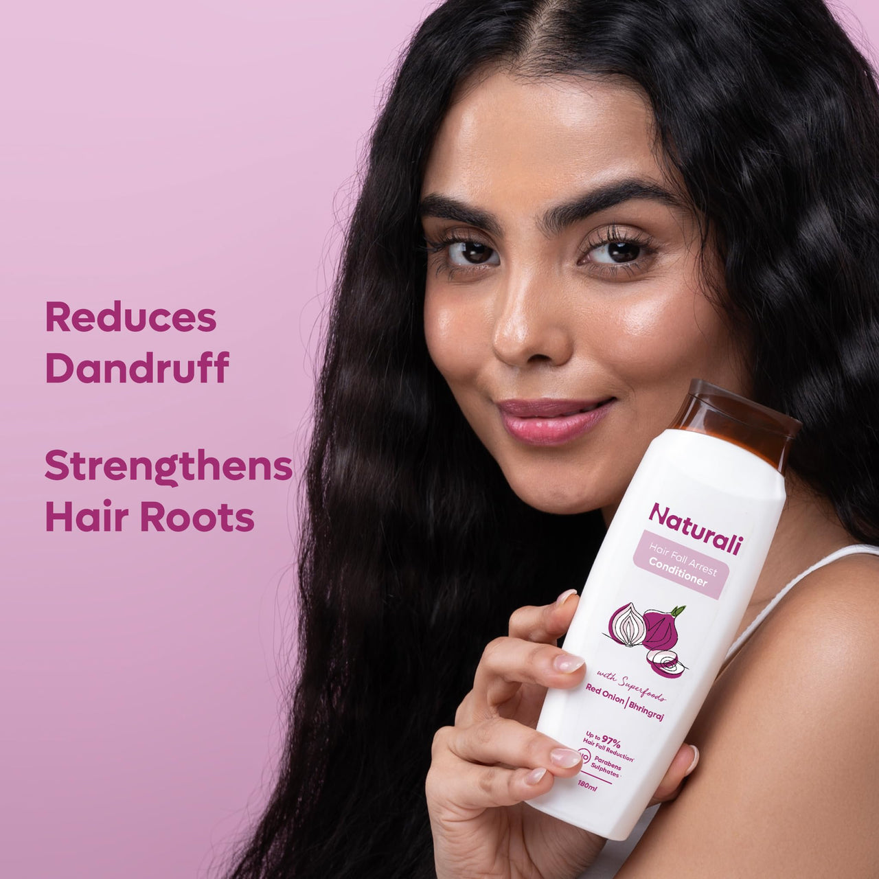 Naturali Conditioner for Hairfall Control for Frizzy Hair | With Onion & Bhringraj | Sulphate Free | No Paraben | Hair Conditioner For Women | 180 ml