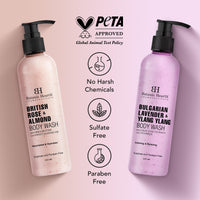 Botanic Hearth British Rose and Bulgarian Lavender Body Wash Shower Gel – Pack of 2 (245 ml Each) – Sulfate & Paraben Free – for Men & Women
