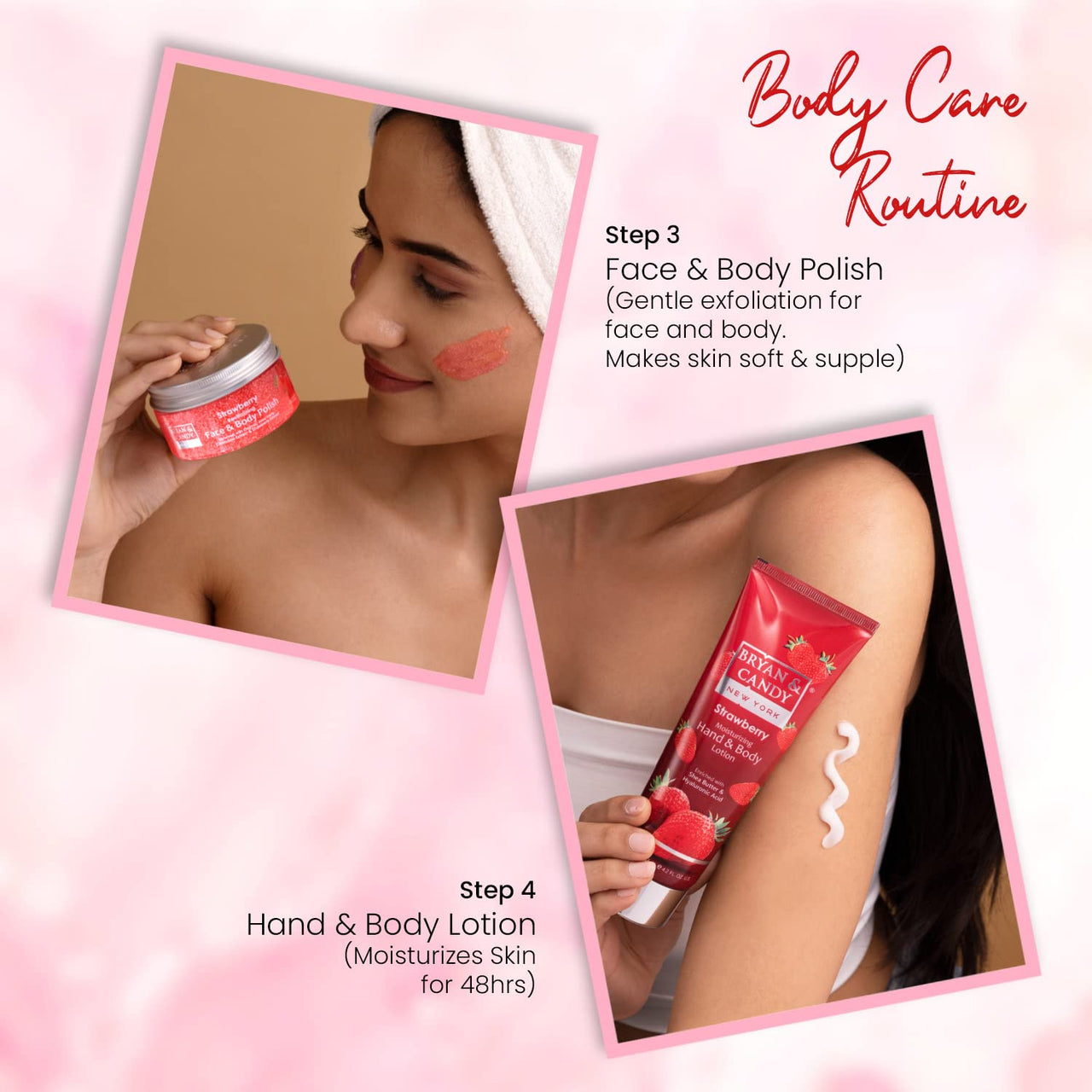 Bryan & Candy Strawberry Bath Tub Essentials| Gift Set For Women And Men | Complete Home Spa Experience