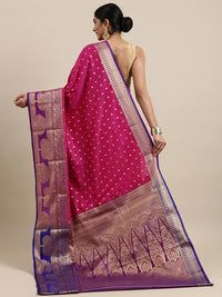 Pandadi Saree Women's  Banarasi Silk Saree With Unstitched Blouse Piece