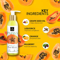 Good Vibes Papaya Brightening Face Wash 120 ml - Radiant Glowing Moisturizing Brightening Anti Ageing Pore Cleansing Formula for All Skin Types, Natural, No Parabens & Mineral Oil, No Animal Testing