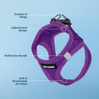 Voyager Step-in Air Dog Harness - All Weather Mesh Step in Vest Harness for Small and Medium Dogs and Cats by Best Pet Supplies - Harness (Purple), M (Chest: 16-18