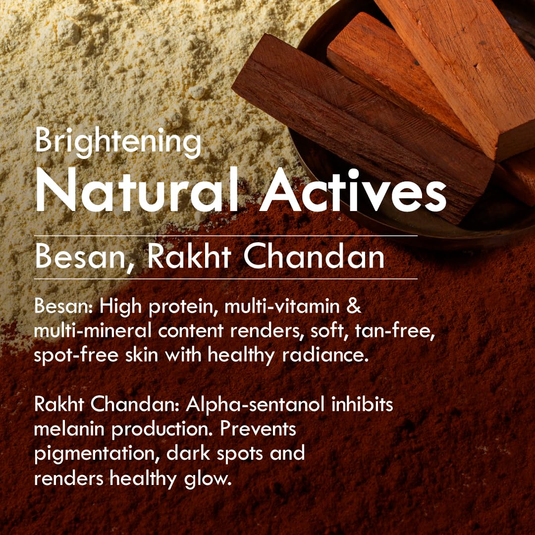 Nat Habit Ubtan Face Wash, Fresh Daily Tikta For Men & Women, Skin Brightening With Activated Wild Turmeric, Suitable For All Skin Types, Chemical & Sulphate Free, 100g