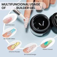 Bolt Bee Professional Builder Gel for Nails - 15ml Nail Extension Gel, Strong UV/LED Soak Off for Nail Sculpting, Durable Nail Enhancement for Salon & Home Use (Pink)