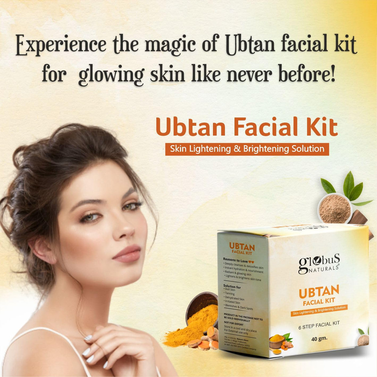 Globus Naturals Facial Kit Combo-Skin Lightening Ubtan & Wrinkle Control Red Wine Facial Kit, For All Skin Types