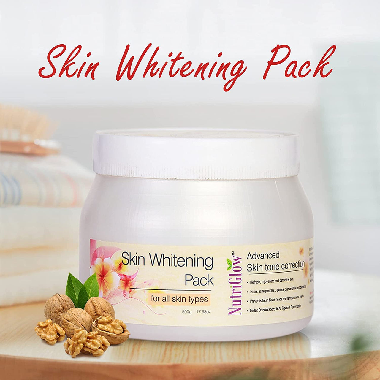 NutriGlow Pore Cleansing Face Pack for Blackheads & Tan Reduction, All Skin Types, 500gm