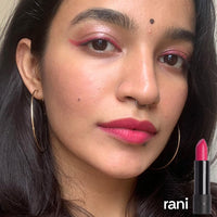 Ruby's Organics Semi-Matte Lipstick for Women All Indian Tones- Highly Pigmented, Moisturizing, Non Drying, Lightweight and Long Lasting- Lip Makeup, Synthetic Chemical Free- Pink Rani, 3.7g