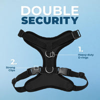 Voyager Step-in Lock Pet Harness - All Weather Mesh, Adjustable Step in Harness for Cats and Dogs by Best Pet Supplies - Black, XL Harness (Black) XL (Chest: 23 - 28
