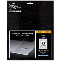 Avery White Asset Tag Labels, 1/2