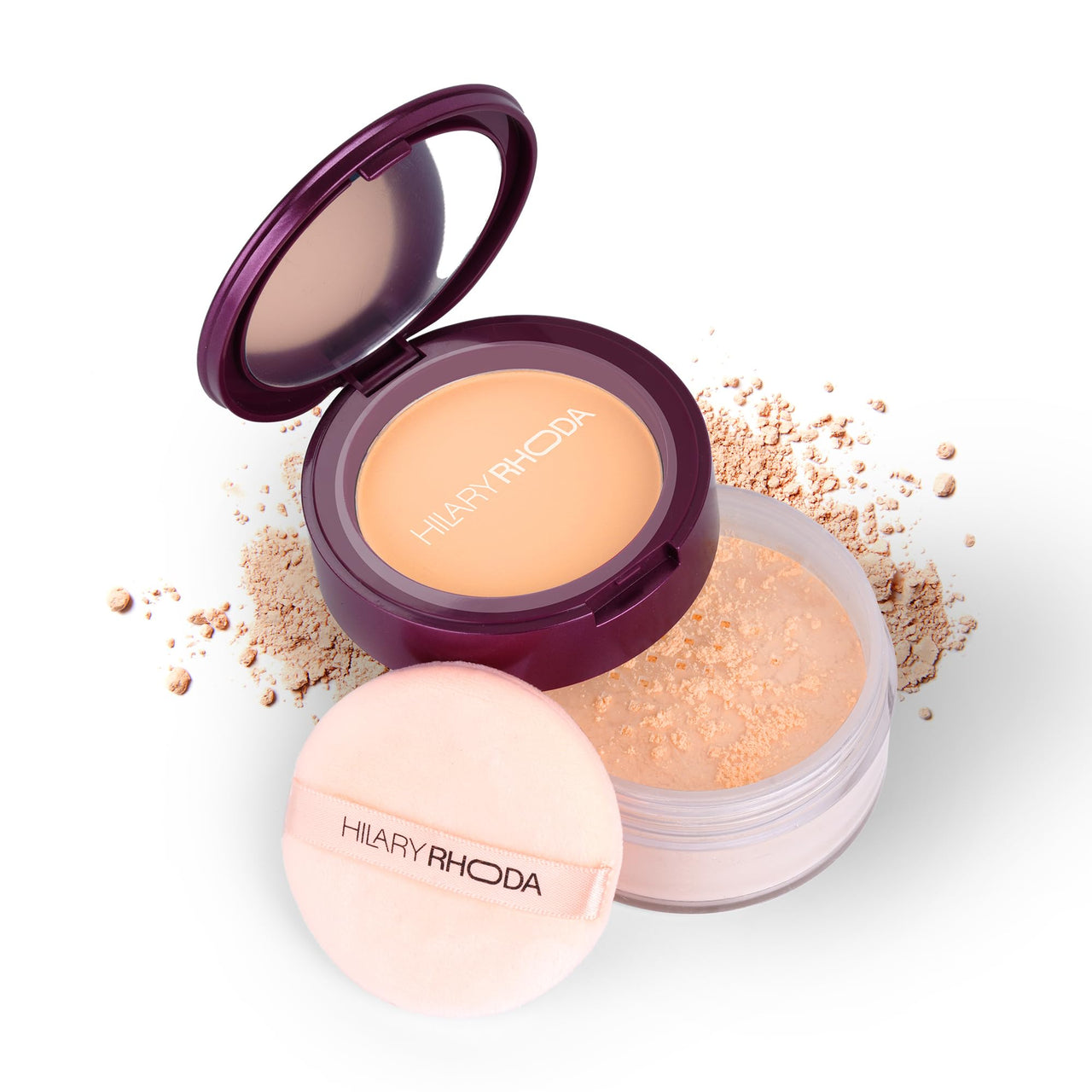 Hilary Rhoda The Setting Duo Compact & Loose Powder | 2-in-1 Compact & Loose Powder | | Matte Finish | Blends Effortlessly | Oil Control Compact | 32g (Sand | Shade 04)
