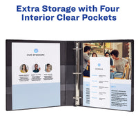 Avery Heavy-Duty Dual Color 3 Ring Binder, 1/2 Inch Slant Rings, Mint/Coral View Binder (17881) .5