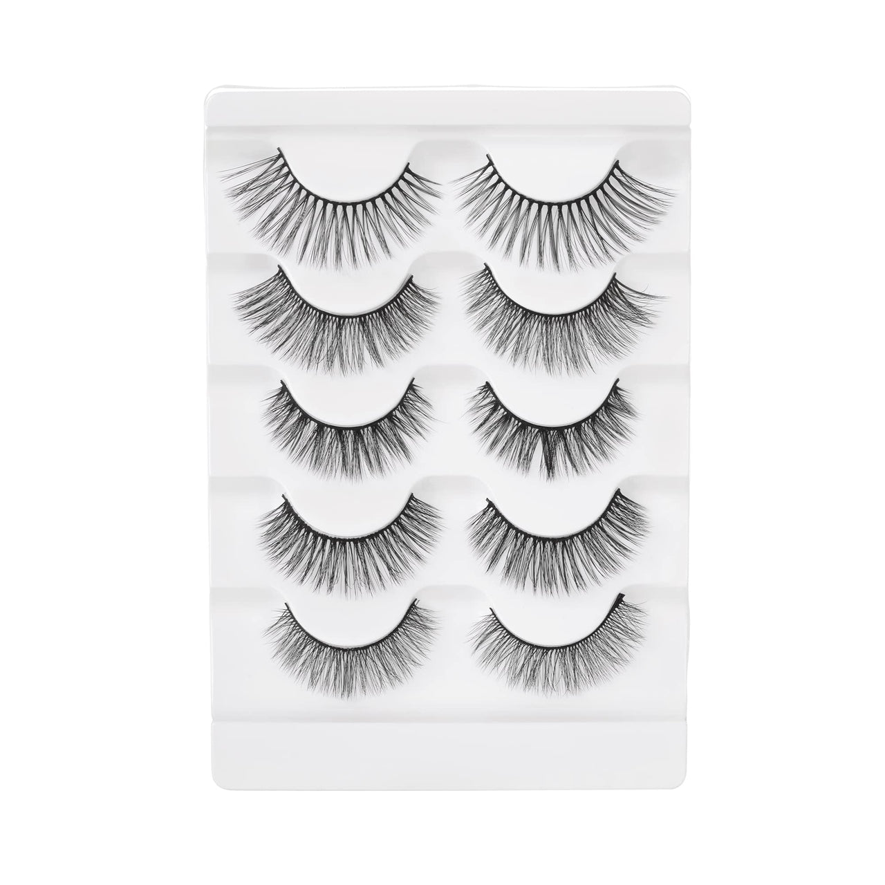 Swiss Beauty Cruelty-Free 3D Eyelashes - Pack of 10 False Eyelashes | Volumising Eye Lashes | Lengthening Eye Lashes | Lightweight Eyelashes | Shade - Black, Set of 5