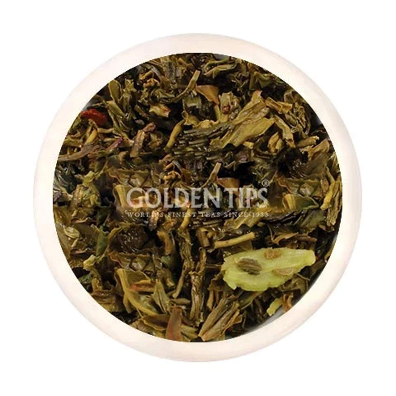 Golden Tips Loose Leaf Green Tea Blended with Cinnamon Sticks Cardamom and Saffron Kashmiri Kahwa (100 Gram, 50 cups)