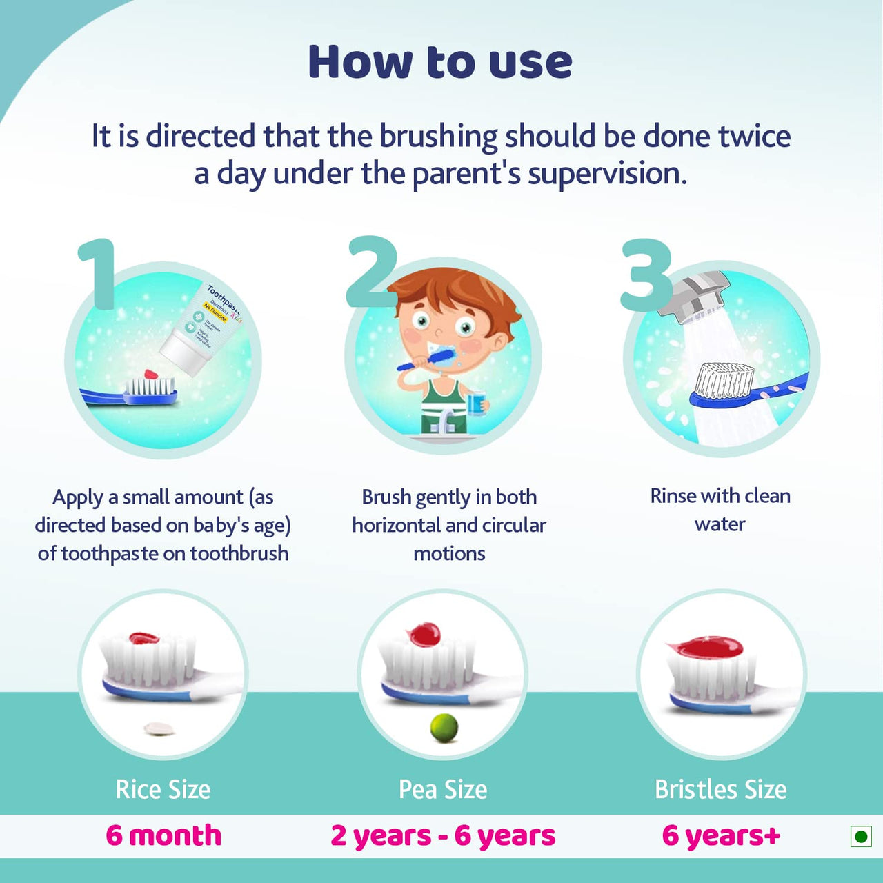 Chicco Toothpaste for Kids, Best for Baby (1y-6y), Strawberry Flavour, 50g | Fluoride-Free & Low Abrasive | Removes Plaque, Helps Prevent Cavities | IDA Accepted