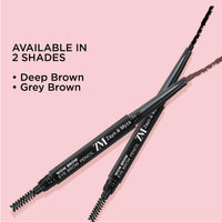 ZM Zayn & Myza Wow Brow Eyebrow Pencil Enriched with Castor Oil | Smudge Proof | Water Proof | Lasts Up to 12 hours - (Grey Brown, 0.35gm)