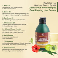 GLAMACIOUS Pre Shampoo Conditioning Hair Serum(170ml) | Nourishment & Protection | Boosts Hair Growth | Adds Shine & Strength | Reduce Hair Fall, Breakage & Frizz | For Men & Women