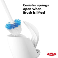 OXO Good Grips Compact Toilet Brush & Canister, White, 6