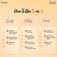 Lacto Calamine 3-in-1 Vitamin C Face Scrub-Mask-Wash for Skin Brightening Effect | 100ml x 1 | Multi-action Vitamin C Face Wash, Face Scrub, Face Mask with Kaolin Clay, Grape Seed Extract & Aloe Vera