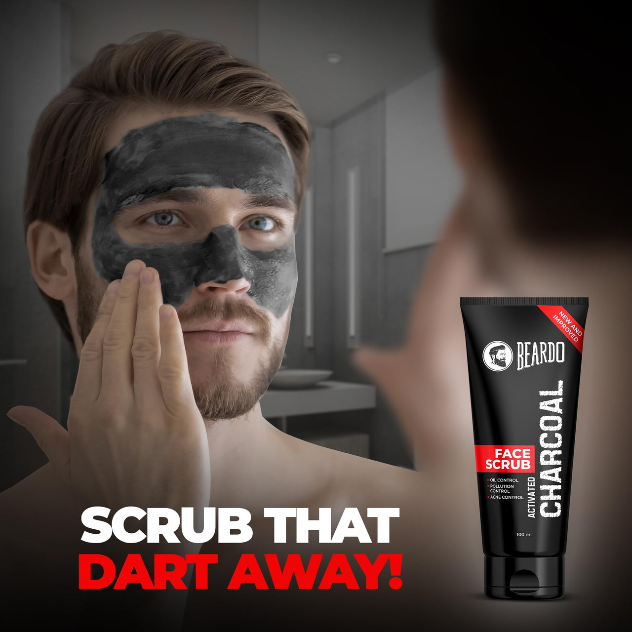 Beardo Charcoal 4-in-1 Giftset for Men | Complete Face & Body kit, pack of 4 (Facewash, Peel-off mask, Scrub, Soap) | Valentines day gift for husband | Gift for boyfriend | Gift for Men