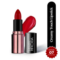 Hilary Rhoda Creamy Touch Lipstick | Infused with Olive Oil, Shea Butter & Vitamin E | Highly Pigmented & Creamy Texture | Long Lasting & Keeps Lips Moisturising - 4g (Bloody Red - Shade 07)