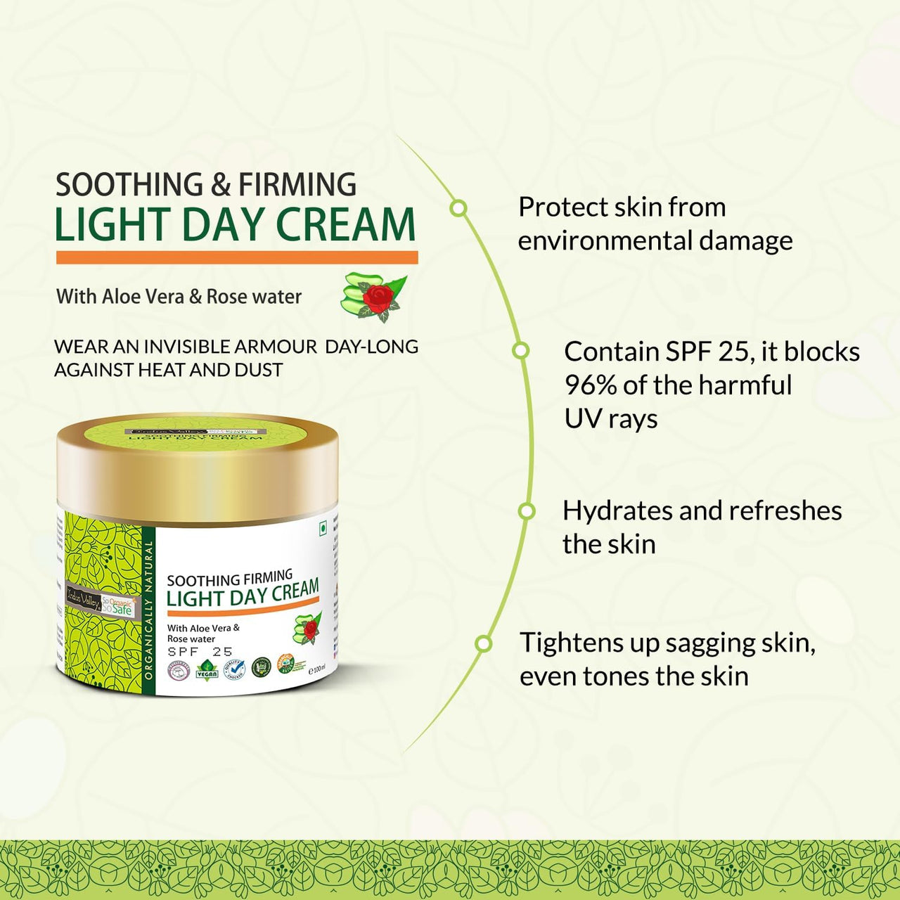INDUS VALLEY SPF 25 Soothing & Firming Light Day Cream & Retexturing Night Cream Combo - With Sandalwood and Kokum Butter for Face | 100 ml + 50 ml