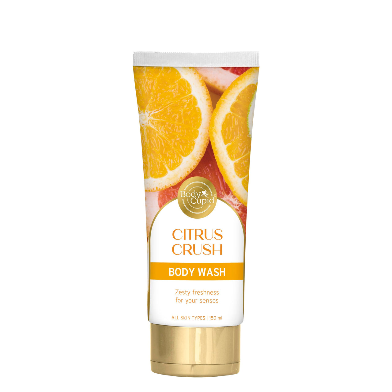 Body Cupid Citrus Crush Body Wash | No Parabens, Sulphates or Silicones | Luxury Shower Gel | Energizing Lemony Fragrance | 150ml