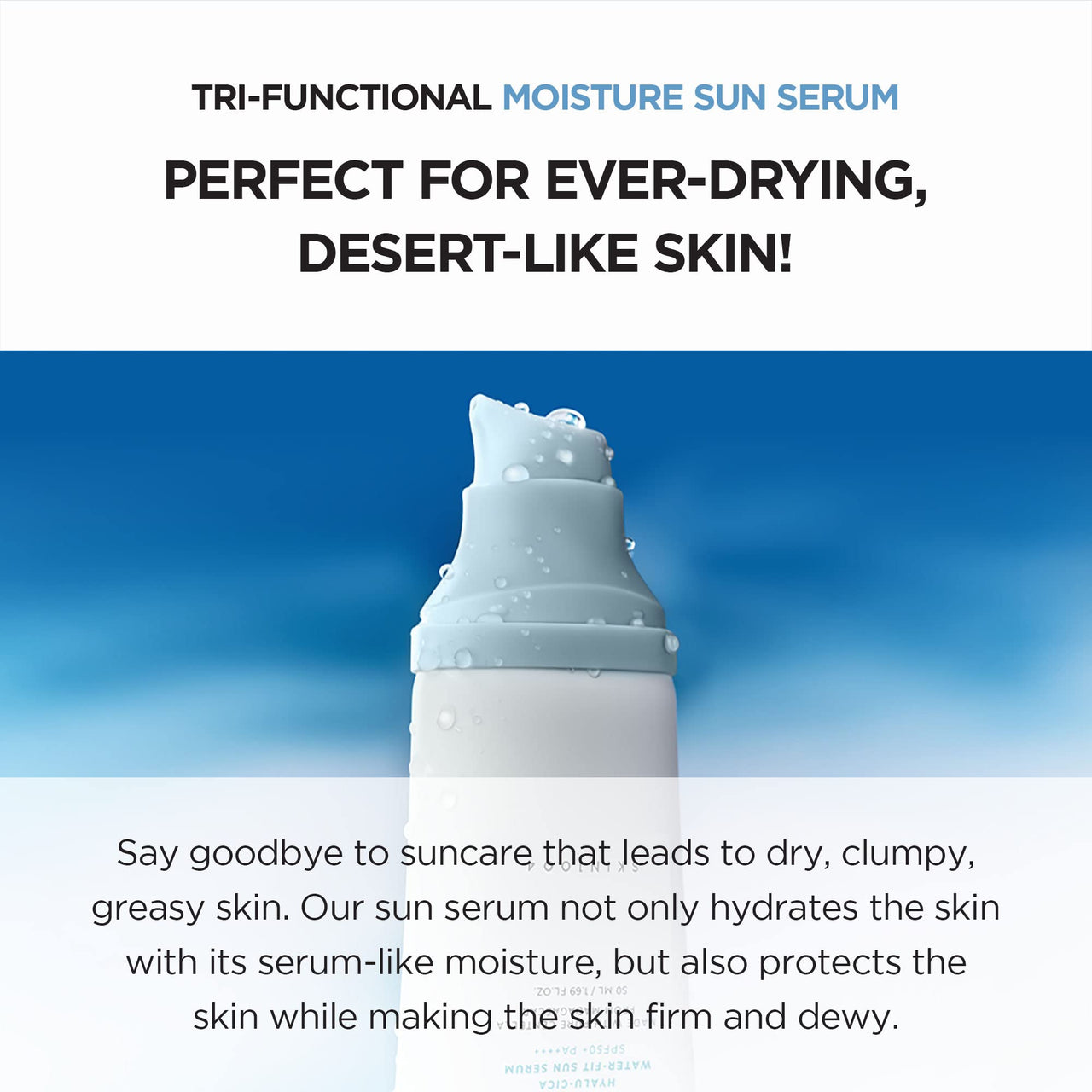 SKIN1004 Madagascar Centella Hyalu-Cica Water-Fit Sun Serum For All Skin Types SPF 50 50Ml