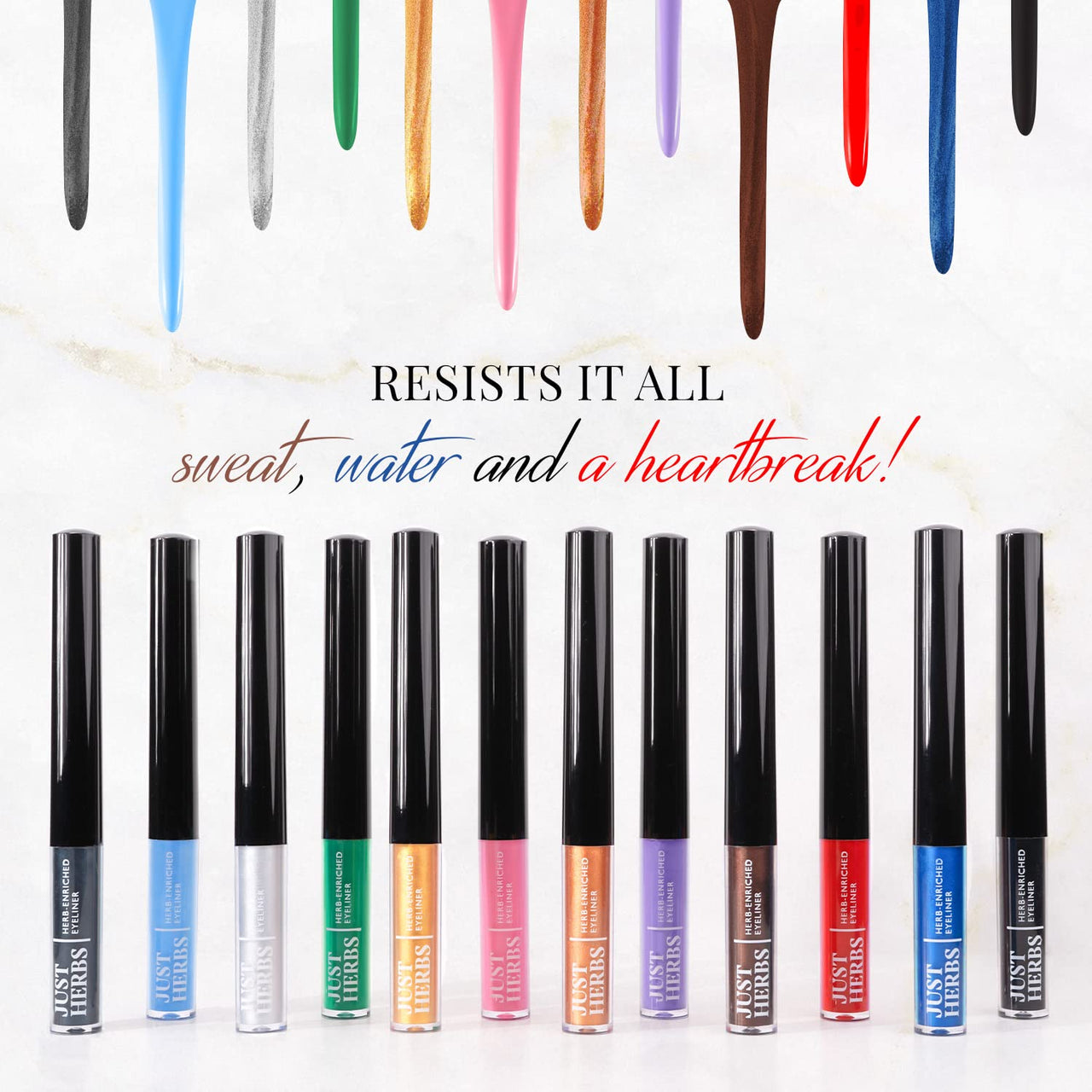 Just Herbs Eyeliner Waterproof And Smudge Proof, Long Lasting Matte Eyeliners 2 Ml (Deep Black)