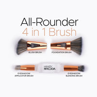 Hilary Rhoda All-Rounder 4 in 1 Brush | Foundation & Contour, Powder, Blending Brush | Eyeshadow Applicator | Soft Bristles Makeup