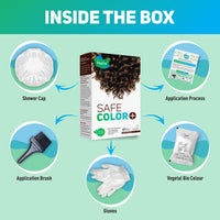 Vegetal Safe Hair Color - Dark Brown 100gm - Certified Organic Chemical and Allergy Free Bio Natural Hair Color with No Ammonia Formula for Men & Women