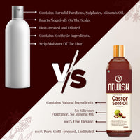 Newish Cold Pressed Castor Oil for Hair Growth, Skin & Eyebrows |Pure & Organic Arandi Oil |Promotes Thicker, Longer Hair & Repairs Cracked Heels - 200ml