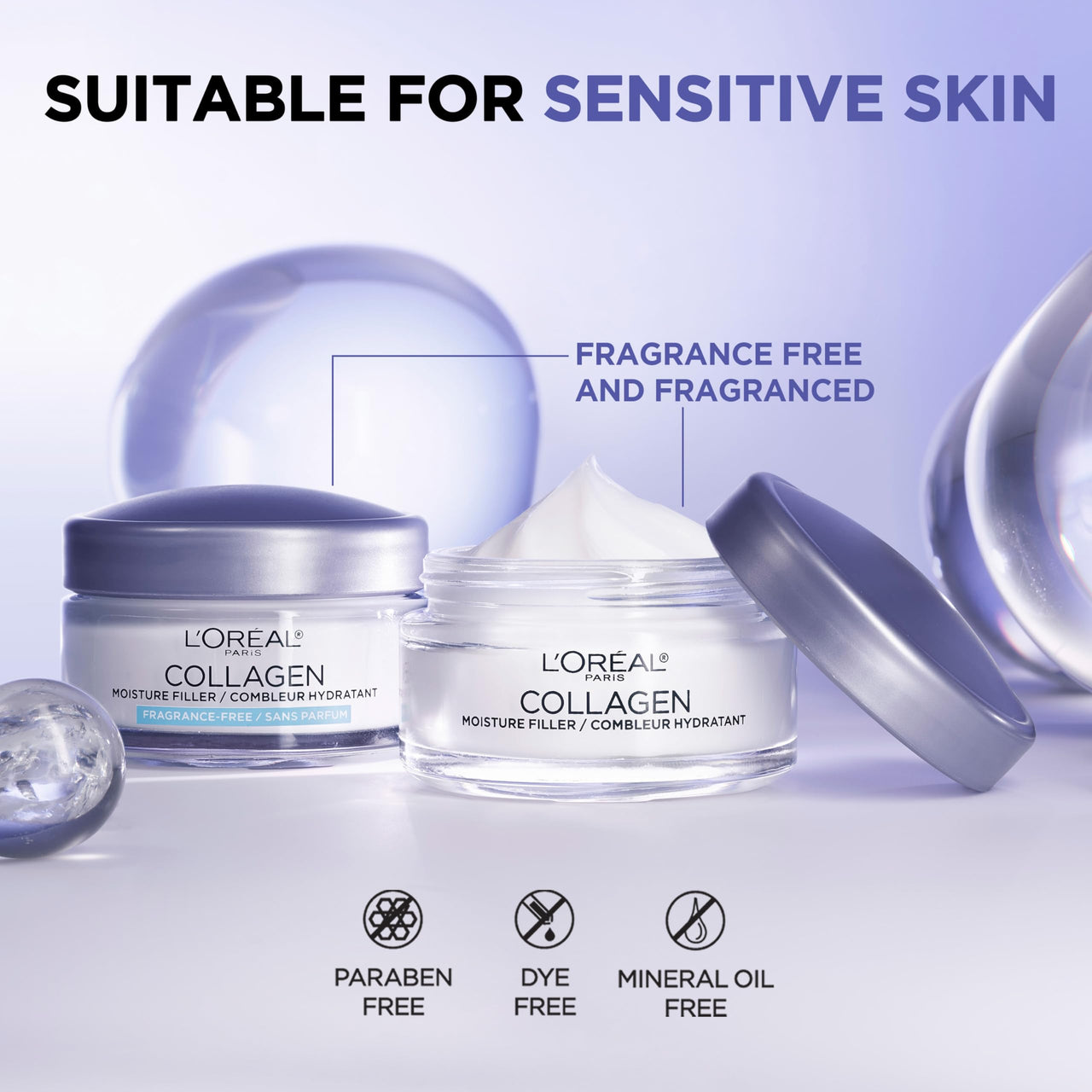 L'OREAL PARIS Collagen Face Moisturizer, Skin Care, Day And Night Cream, Anti-Aging Face Cream To Smooth Wrinkles, Non-Greasy 1. 7 Oz.