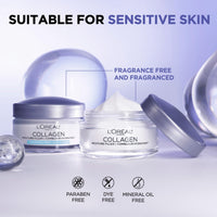 L'OREAL PARIS Collagen Face Moisturizer, Skin Care, Day And Night Cream, Anti-Aging Face Cream To Smooth Wrinkles, Non-Greasy 1. 7 Oz.