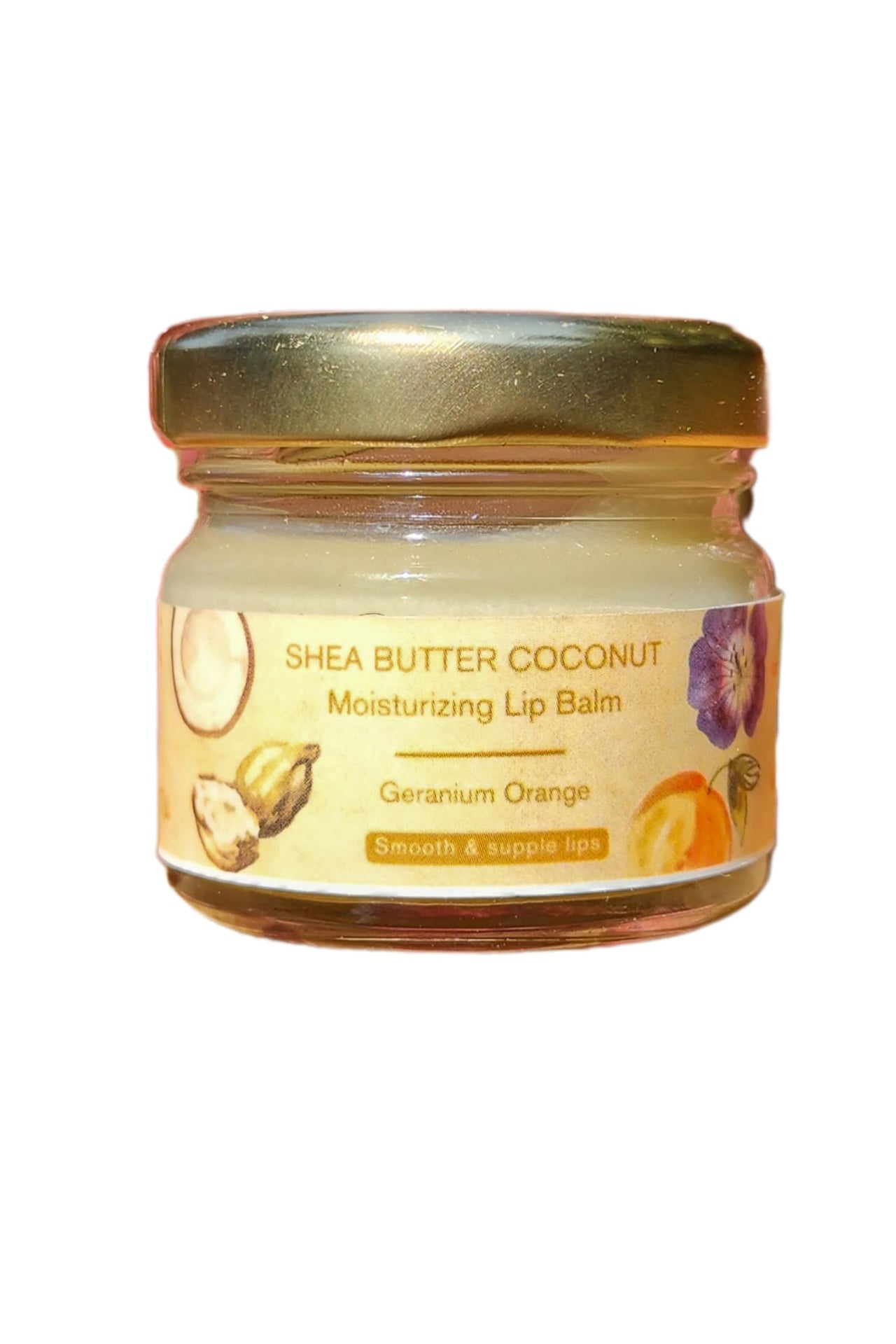 The Nature Mill Shea Coconut Moisturizing Lip Balm, Shea Butter, Virgin Coconut Oil, Apricot Oil, Geranium Orange Essential Oils, all natural, to make dry lips soft 20G