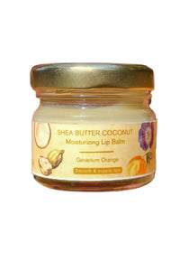 The Nature Mill Shea Coconut Moisturizing Lip Balm, Shea Butter, Virgin Coconut Oil, Apricot Oil, Geranium Orange Essential Oils, all natural, to make dry lips soft 20G