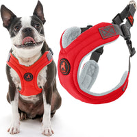 Gooby Escape Free Memory Foam Harness - Red, Large - No Pull Step-in Small Dog Harness with Four Point Adjustment - Perfect on The Go Dog Harness for Medium Dogs No Pull and Small Dogs Large Chest (16.5~24.25