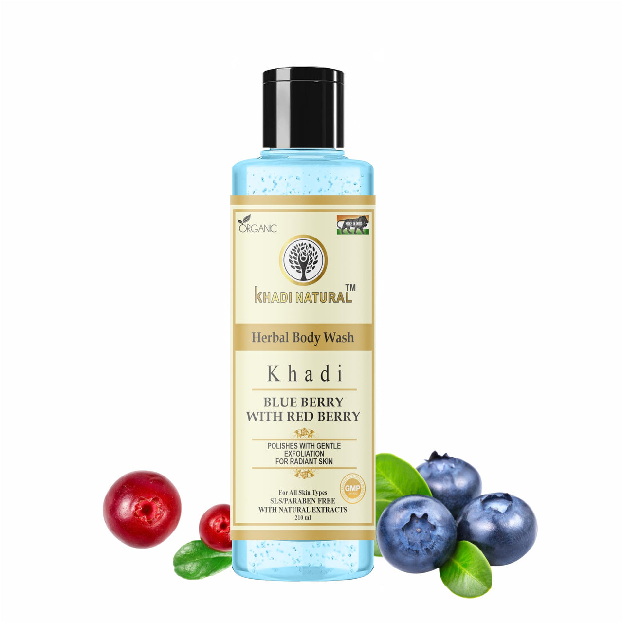Khadi Herbal Blue Berry Red Berries Body Wash, 210 ml