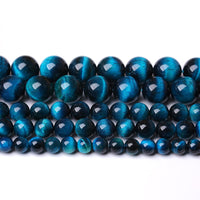 10mm 38pcs Blue Tiger Eye Gemstone Loose Beads Natural Round Crystal Energy Stone Healing Power for Jewelry Making 1 Strand 15