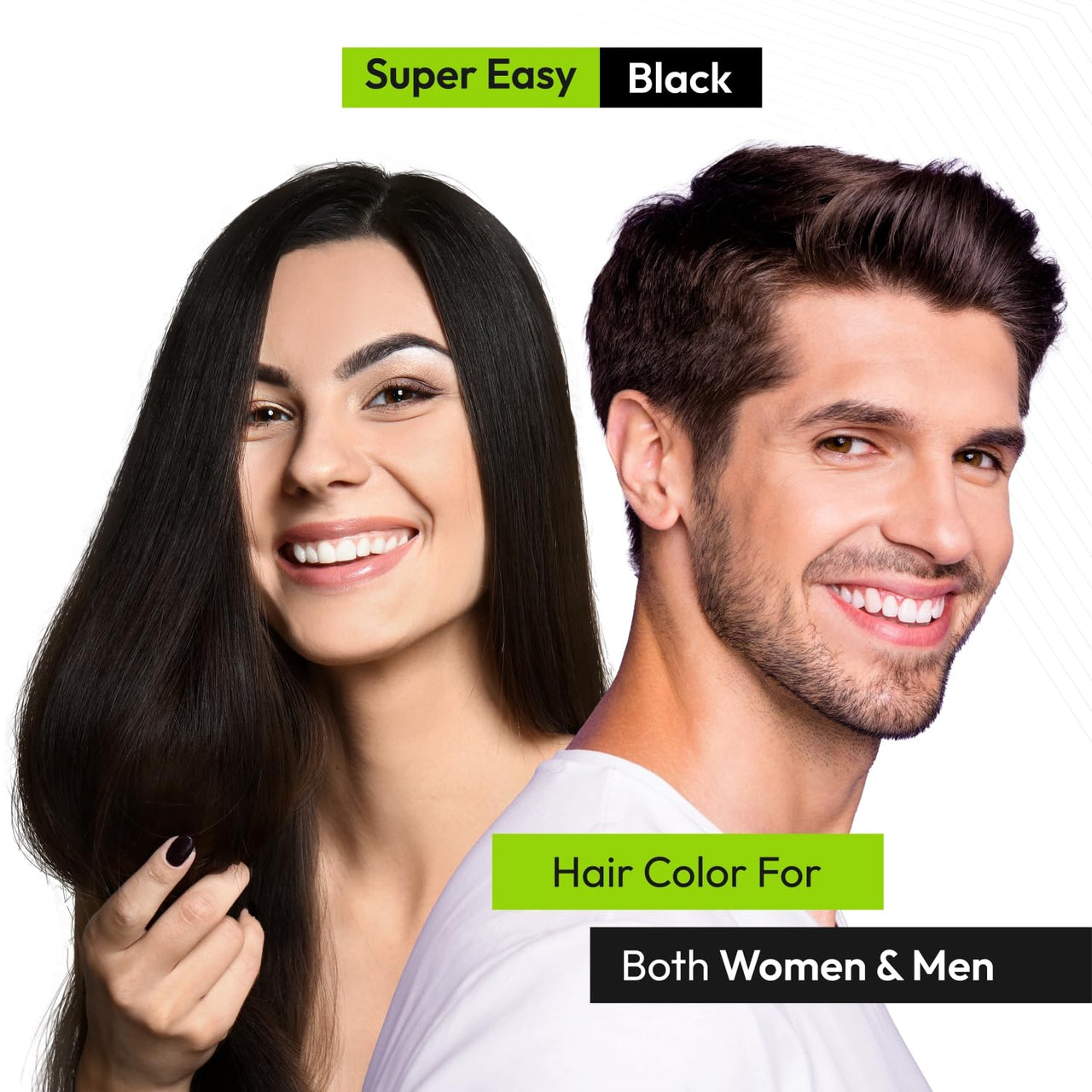VCare Super Eazzy Hair Colour Shampoo for Women and Men 20ml | Only 5 Minute Root Hair Dye Coloring Kit Head, Moustache, Beard, Hands, Chest | No Ammonia (Pack of 10, Black)