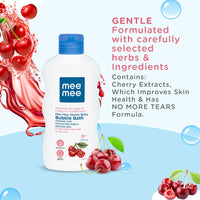 Mee Mee Baby Body Wash 400ml (Pack of 1) With Cherry & Fruit Extracts | Tear-Free Formula | Moisturizes and Soothes Skin | No Parabens | Infant Friendly Natural Head to Toe Baby Mild Bubble Bath Dermatologically Tested | pH balanced | All skin types
