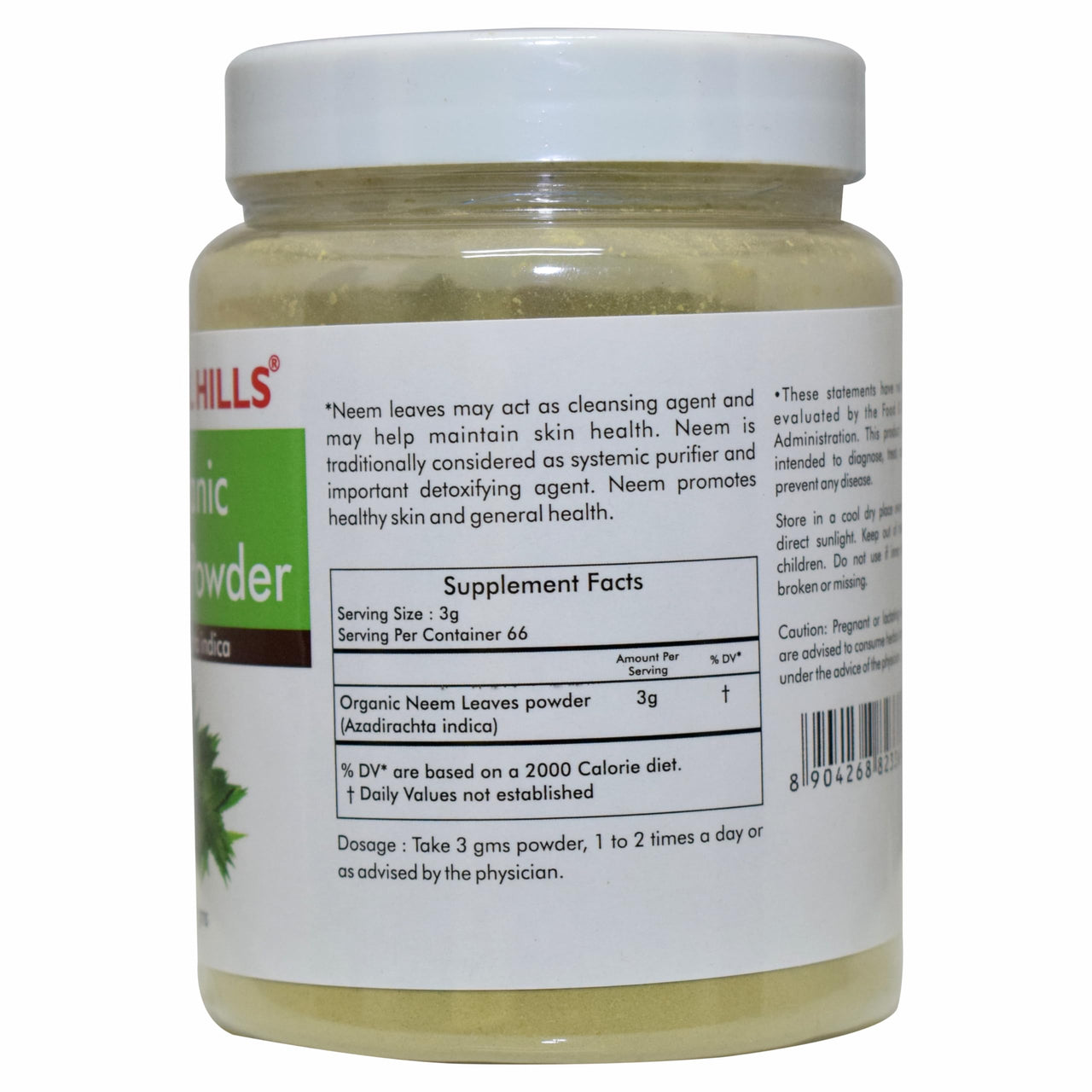Herbal Hills Organic Neem Powder Azadirachta Indica (200 Gram Pack of 1)