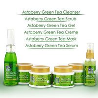 Astaberry Green Tea Facial Kit 6 Steps For All Skin Types - Anti Pollution Skin Care | Skin elasticity | Fights skin damage & Relaxing and Soothing | With Neem & Olive